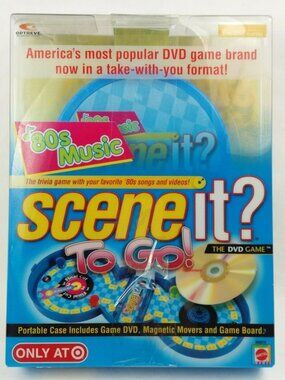 Scene It 80s Music Theme Game To Go DVD Game Travel Edition Magnetic Movers